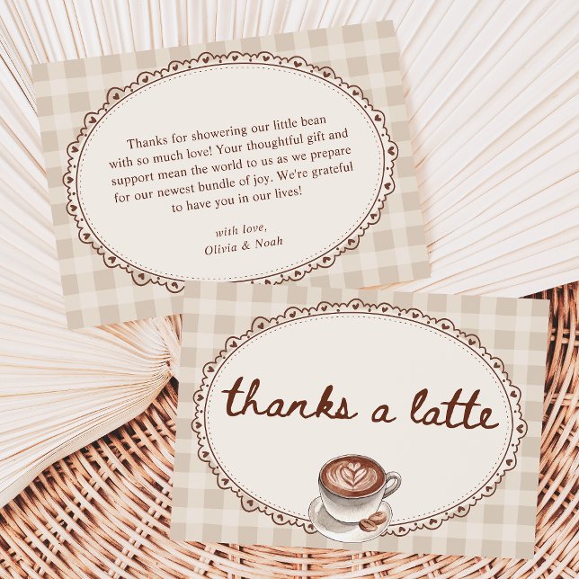 A Baby is Brewing Gingham Coffee Baby Shower Tack Kort (Skapare uppladdad)