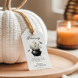 'a Baby is Brewing' Halloween Baby Shower Favor Presentetikett