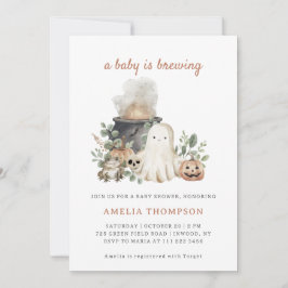 A Baby is Brewing Halloween Baby Shower Inbjudningar