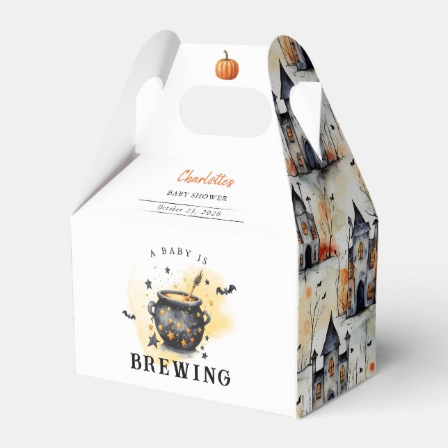 A Baby is Brewing Halloween Cauldron Baby Shower Presentaskar (Framsidan Sidan)