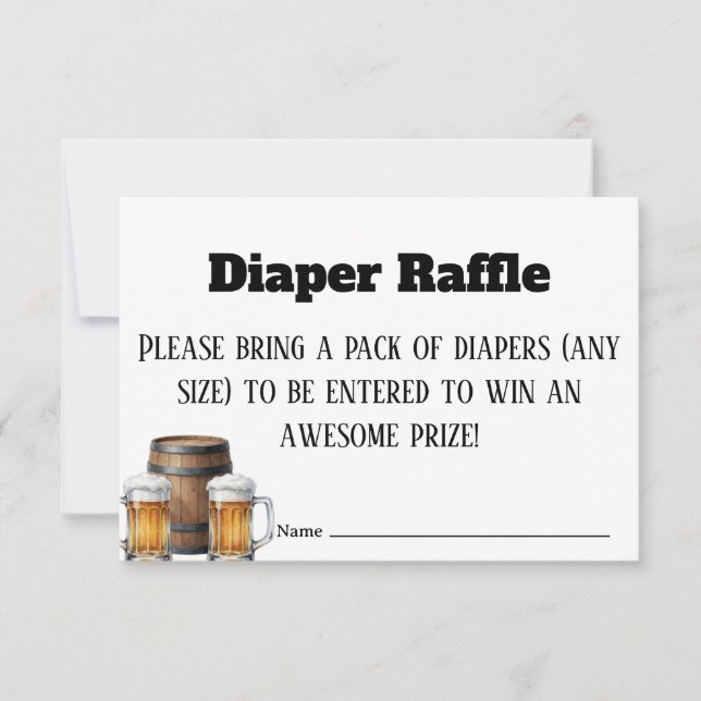 A Baby is Brewing Rustic Diaper Raffle Ticket Card Tack Kort (Framsida)