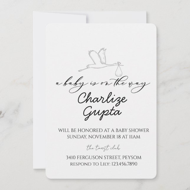 A Baby Is on the Way Baby Shower  Inbjudningar (Framsida)