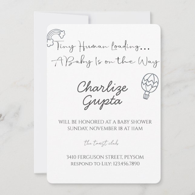 A Baby Is on the Way Baby Shower  Inbjudningar (Framsida)