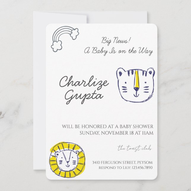 A Baby Is on the Way Baby Shower  Inbjudningar (Framsida)