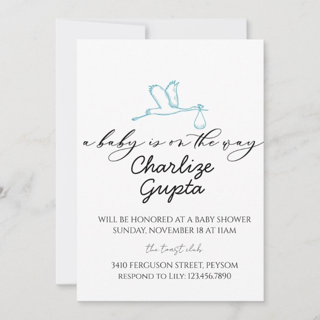 A Baby Is on the Way Baby Shower  Inbjudningar (Framsida)