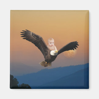 A baby och örn himlar magnet