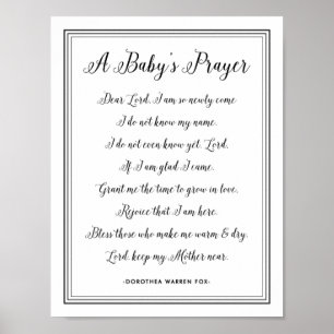 A Baby Prayer Dikt - Art Print Nursery Färg Poster