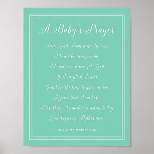 A Baby Prayer Dikt - Art Print Nursery Färg Poster