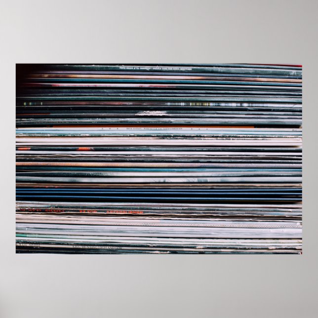 A background consisting of a stack of records in t poster (Framsidan)