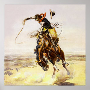 "A Bad Hoss" av Charles M Russell Poster