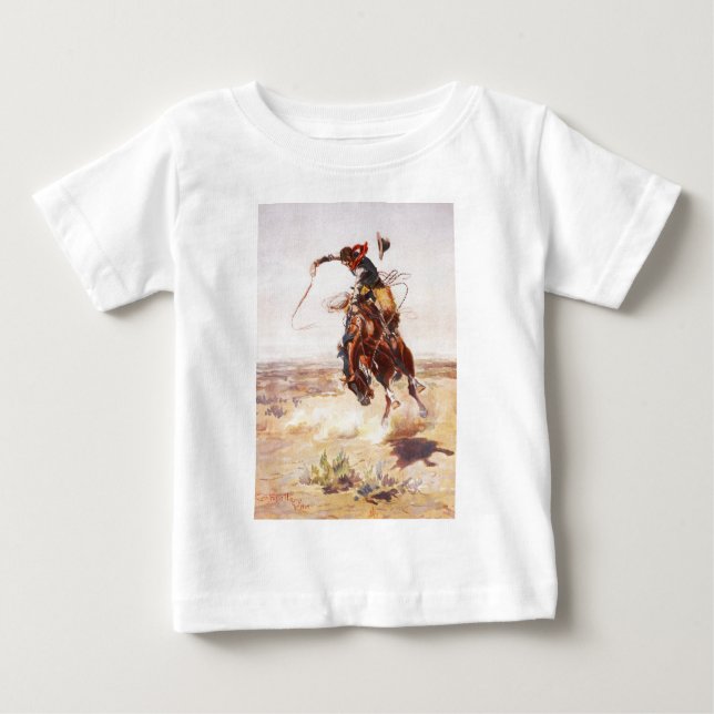 A Bad Hoss av Charles Marion Russell 1904 Tee Shirt (Framsida)
