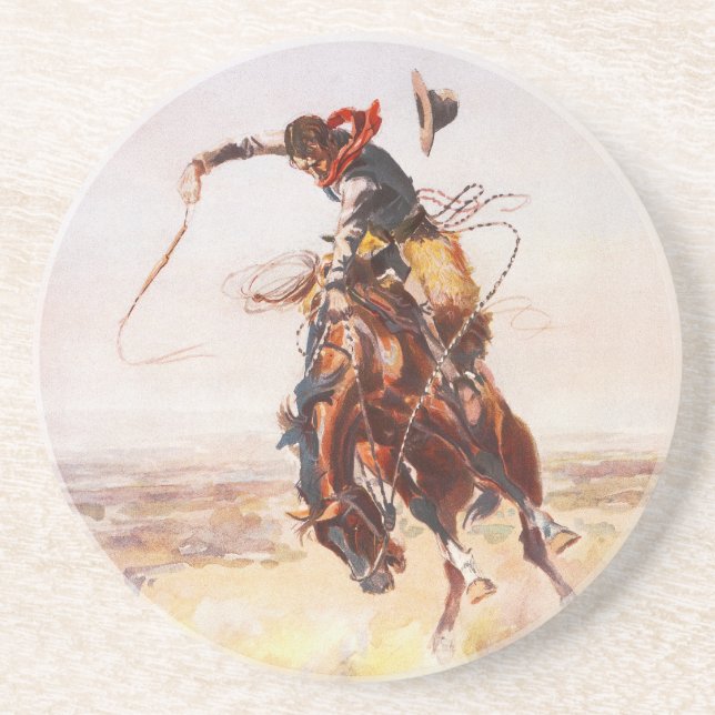 A Bad Hoss av Charles Marion Russell 1904 Underlägg (Framsidan)