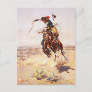 A Bad Hoss av Charles Marion Russell 1904 Vykort