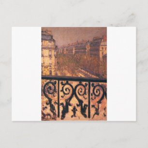 A Balcony i Paris av Gustave Caillebotte Vykort