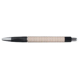 A ballpoint pen with a black cap and tip