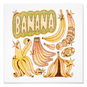 A Banana/Illustration of Banana Fototryck