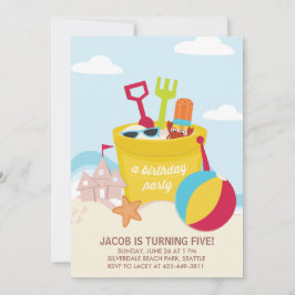 A Beach Party Barn födelsedagsfest inbjudan