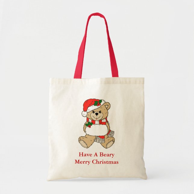 A Beary God jul Gift Bag Tygkasse (Framsidan)