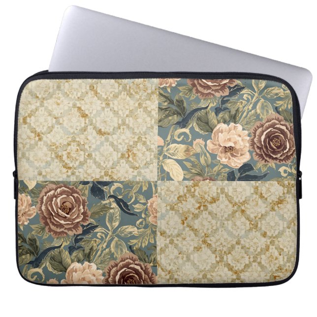 A Beautiful Combination of Floral and Motif Patter Laptop Fodral (Framsidan)