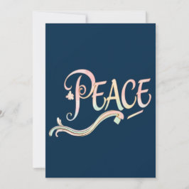 A beautiful, flowing script of the word "Peace" fe Inbjudningar