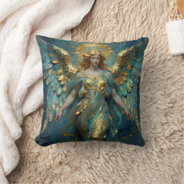 A Beautiful Gold and Turquoise Angel  Kudde