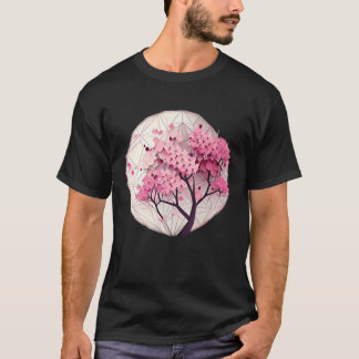 A Beautiful Symbol of Renewal Cherry Blossom Geome T Shirt