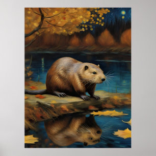 A Beaver av Van Gogh Poster