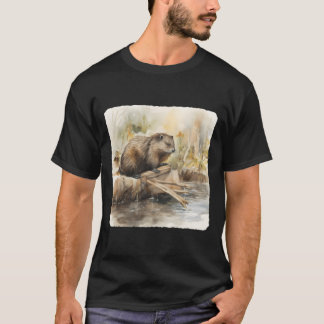 A Beaver Building A Dam Construction T Shirt