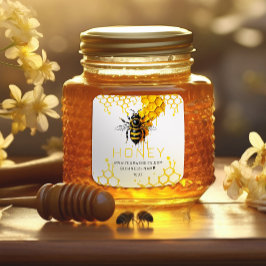 A Bee Minimalistic gult honey farm Burk etiketter