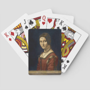A Belle Ferronniè re by Leonardo da Vinci - Vinta Casinokort