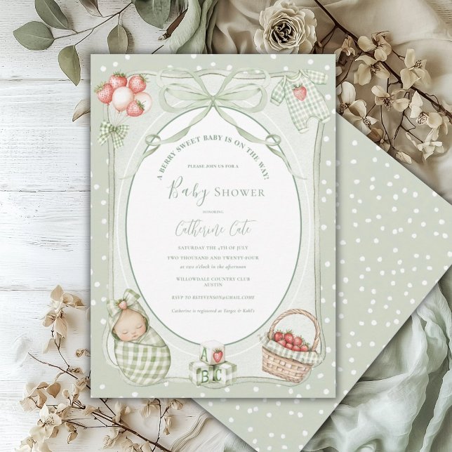 A Berry Sweet Baby Cute Baby Shower Inbjudningar (Skapare uppladdad)