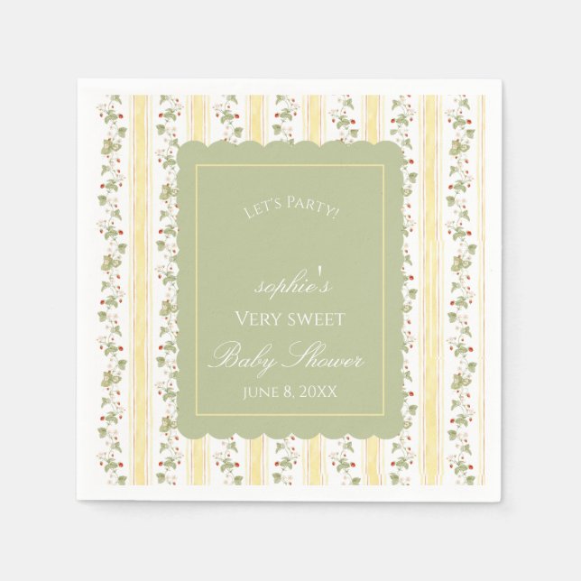 A berry sweet baby is on the way  pappersservett (Framsidan)