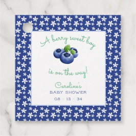 A Berry Sweet Pojke Shower Blueberry Gåvor Etiketter