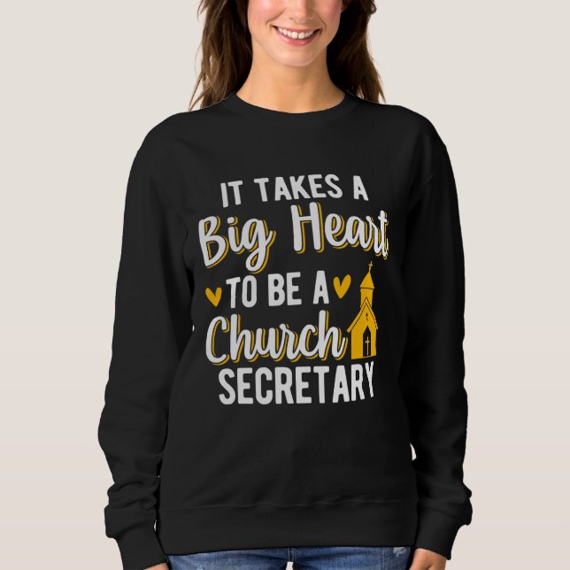 A Big Heart To Be A Church Secretary Church Secret T Shirt (Framsida)