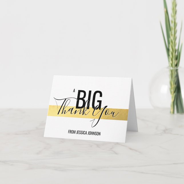 A BIG TACK - Faux Gold Foil White | lägg till NAMN (Framsida)