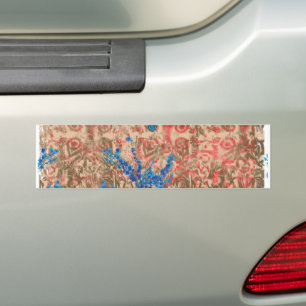 a bild i en blå och beige scarf bildekal