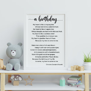 A Birthday Dikt av Christina Georgina Rossetti Poster