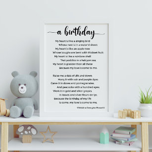 A Birthday Dikt av Christina Georgina Rossetti Poster