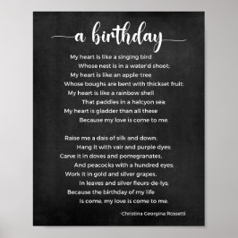 A Birthday Dikt Black and White Poster