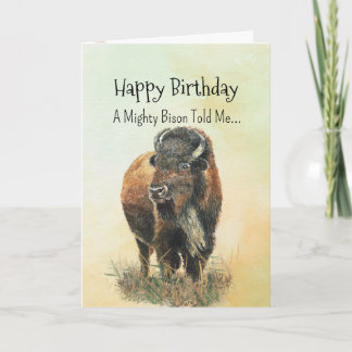 A Bison Buffalo Personality Birthday Roligt Animal Kort