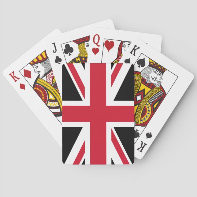 A Black and Red Union Jack Spel Kort (Baksidan)