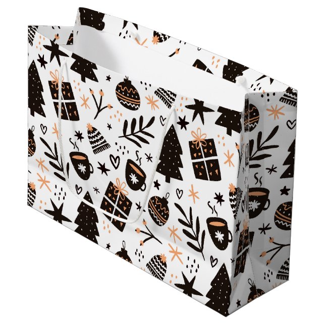 A Black and White jul Mönster (Framsidan Vinklad)