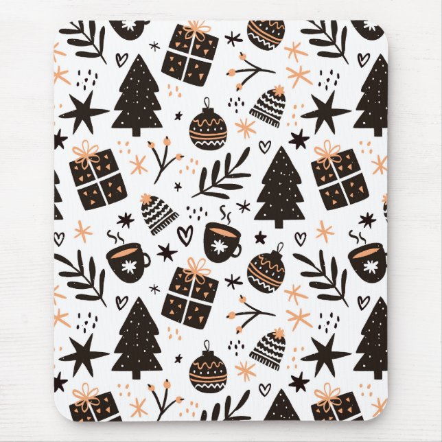 A Black and White jul Mönster Musmatta (Framsidan)