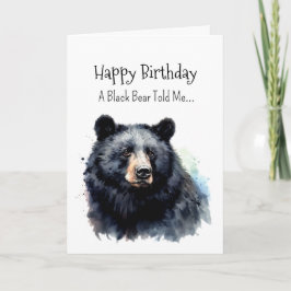A Black Bear Personality Birthday Roligt Animal Kort