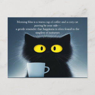 A Black Cat och Warm Mugg Vykort