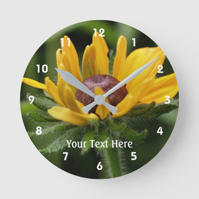 A Black Eyed Susan Flower Rund Klocka (Framsida)