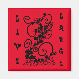 A Black Vine Silhouette Magnet