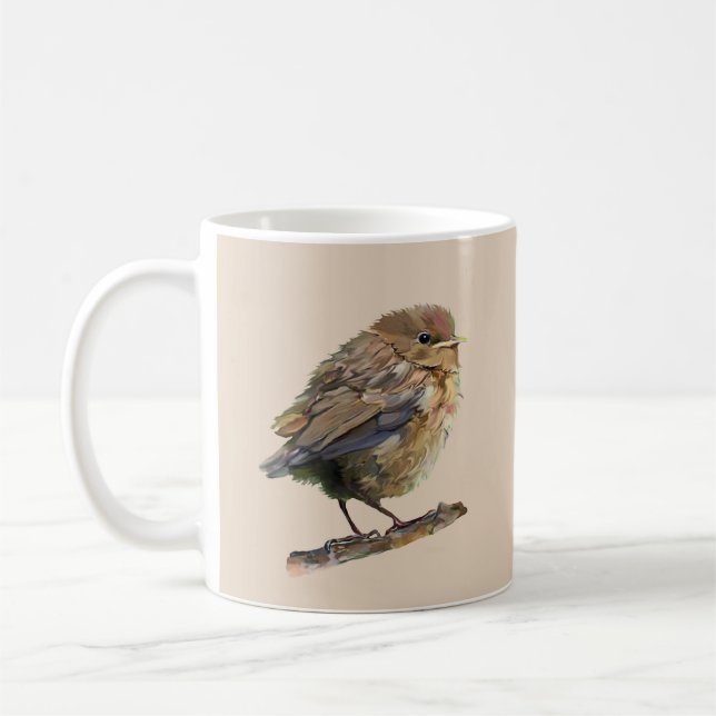 A blackbird fledgling  kaffemugg (Vänster)