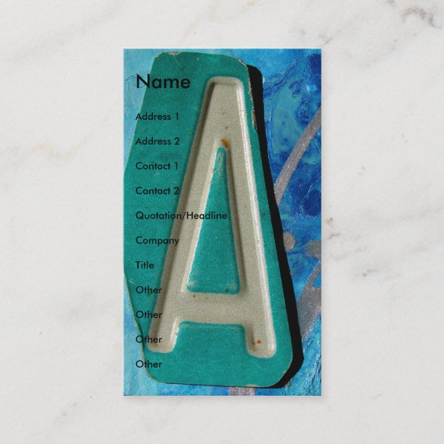 "A" blandade media Visitkort (Framsida)
