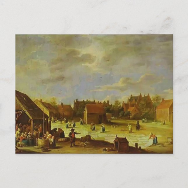 A Bleaching Ground av David Teniers the Younger Vykort (Framsida)